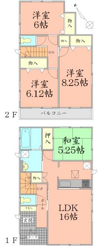 Floor plan. 25,800,000 yen, 4LDK, Land area 134.91 sq m , Building area 99.99 sq m
