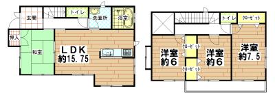 Floor plan. 24.5 million yen, 4LDK, Land area 125.37 sq m , Building area 99.78 sq m