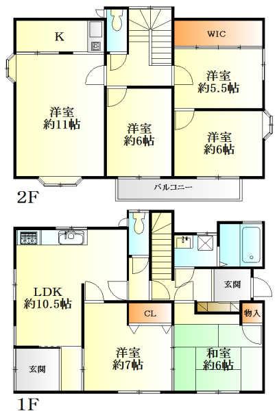 Floor plan. 25.6 million yen, 6LDK, Land area 238.83 sq m , Building area 130.02 sq m