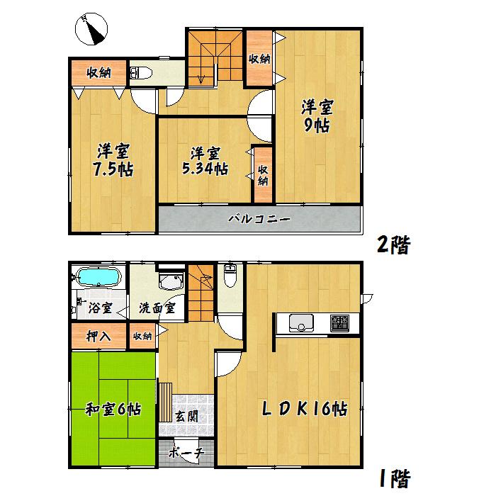 Floor plan. 27,800,000 yen, 4LDK, Land area 170.99 sq m , Building area 105.16 sq m Izumi-ku Nankodaiminami 2-chome