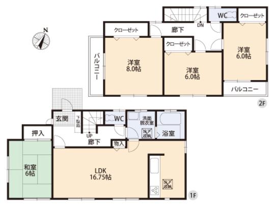 Floor plan. 30.5 million yen, 4LDK, Land area 151.7 sq m , Building area 105.16 sq m floor plan