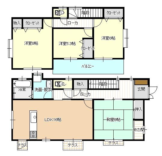 Floor plan. 27,800,000 yen, 4LDK+S, Land area 244.53 sq m , Building area 110.95 sq m