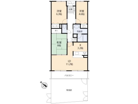 Floor plan. 3LDK, Price 19.9 million yen, Occupied area 70.98 sq m , Balcony area 8.81 sq m floor plan