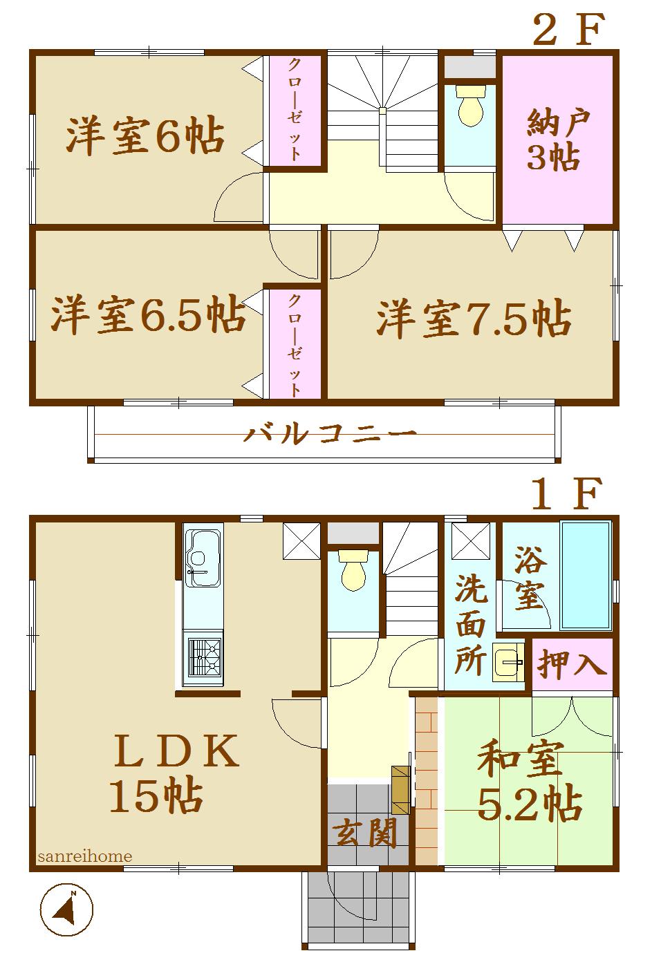 Floor plan. 21.9 million yen, 4LDK, Land area 138.98 sq m , Building area 96.39 sq m