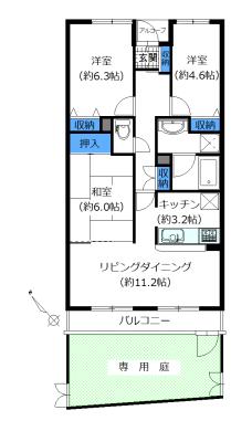 Floor plan. 3LDK, Price 19.9 million yen, Occupied area 70.98 sq m , Balcony area 8.81 sq m