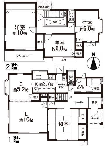 Floor plan. 19,800,000 yen, 4LDK, Land area 231.47 sq m , Building area 124.83 sq m