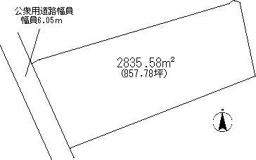 Compartment figure. Land price 55 million yen, Land area 2,835.58 sq m