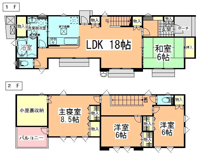 Floor plan. 42,800,000 yen, 4LDK, Land area 153.28 sq m , House that was taken into account in building area 111.19 sq m housework leads. Also storage space all over the place! !
