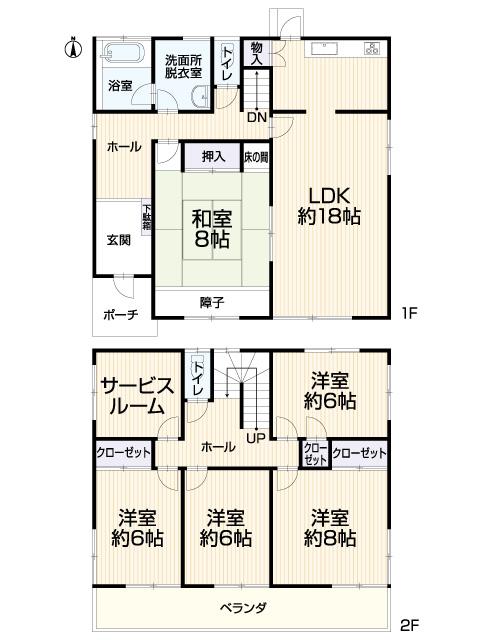Floor plan. 21,800,000 yen, 5LDK + S (storeroom), Land area 266.42 sq m , Building area 150.21 sq m Misawa Homes construction