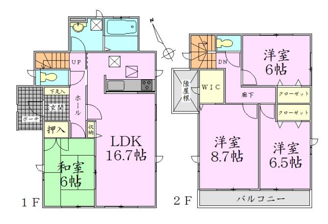 Floor plan. 25,800,000 yen, 4LDK + S (storeroom), Land area 169.56 sq m , Building area 105.16 sq m