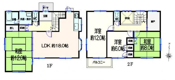 Floor plan. 29,700,000 yen, 5LDK+S, Land area 274.7 sq m , Building area 130.83 sq m