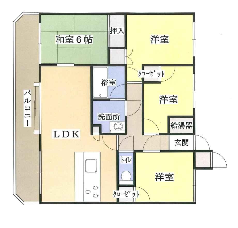 Floor plan. 4LDK, Price 18,800,000 yen, Footprint 67.5 sq m , Availability of balcony area 12.49 sq m parking must be confirmed.