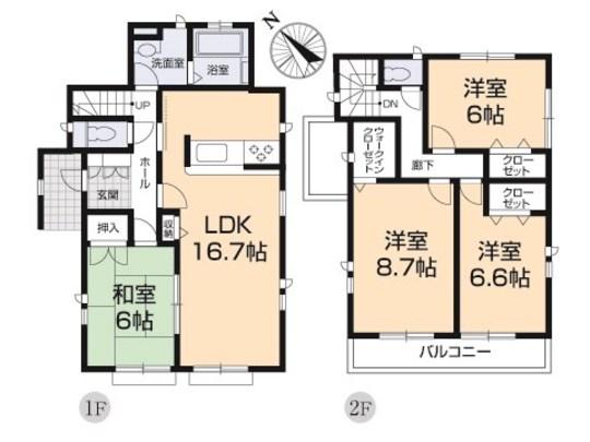 Floor plan. 25,800,000 yen, 4LDK, Land area 169.56 sq m , Building area 105.16 sq m floor plan