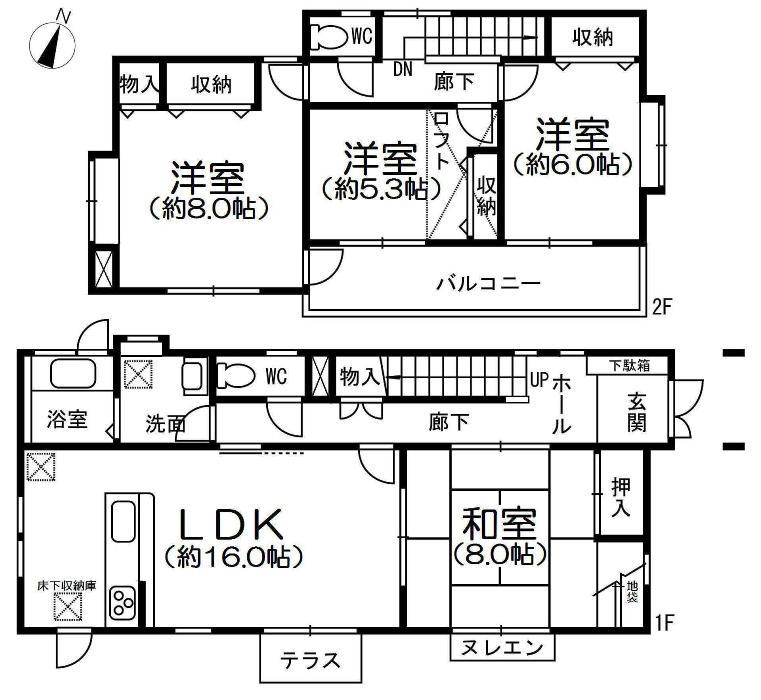 Floor plan. 27,800,000 yen, 4LDK, Land area 244.53 sq m , Building area 110.95 sq m