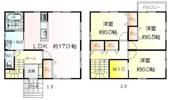 Floor plan. 19,800,000 yen, 3LDK, Land area 216.78 sq m , Building area 92.74 sq m