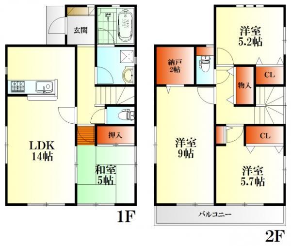 Floor plan. 23,900,000 yen, 4LDK, Land area 149.79 sq m , Building area 95.17 sq m