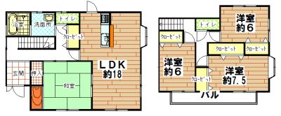 Floor plan. 28,900,000 yen, 4LDK, Land area 175.27 sq m , Building area 117.58 sq m