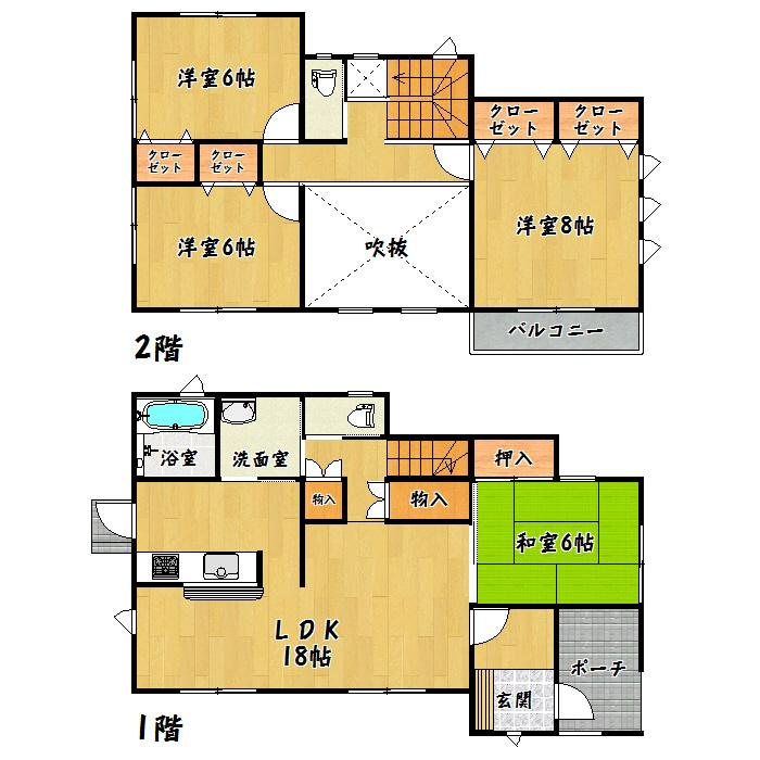Floor plan. 26,800,000 yen, 4LDK, Land area 215 sq m , Building area 110.12 sq m Izumi-ku Nishinakayama ・ Newly built single-family