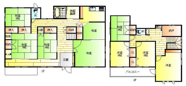 Floor plan. 27,800,000 yen, 9K+S, Land area 1178.1 sq m , Building area 192.81 sq m