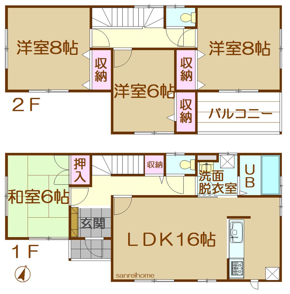 Floor plan. 32 million yen, 4LDK, Land area 155.33 sq m , Building area 105.99 sq m