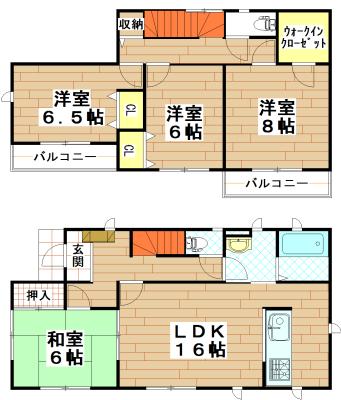 Floor plan. 32,800,000 yen, 4LDK, Land area 184.91 sq m , Building area 105.99 sq m