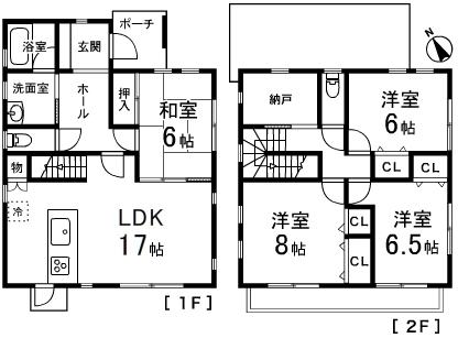 Floor plan. 31,900,000 yen, 4LDK + S (storeroom), Land area 152.91 sq m , Building area 112.61 sq m