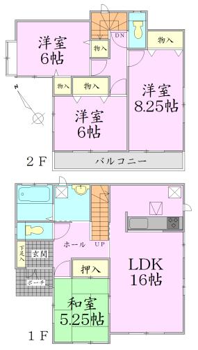 Floor plan. 28.8 million yen, 4LDK, Land area 128.09 sq m , Building area 101.01 sq m