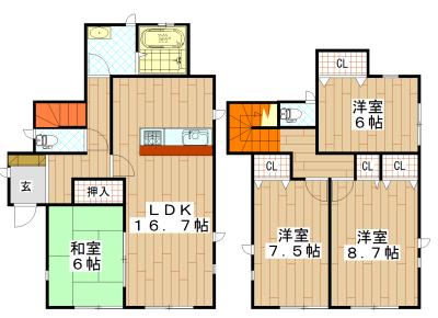 Floor plan. 25,800,000 yen, 4LDK, Land area 170.52 sq m , Building area 105.98 sq m