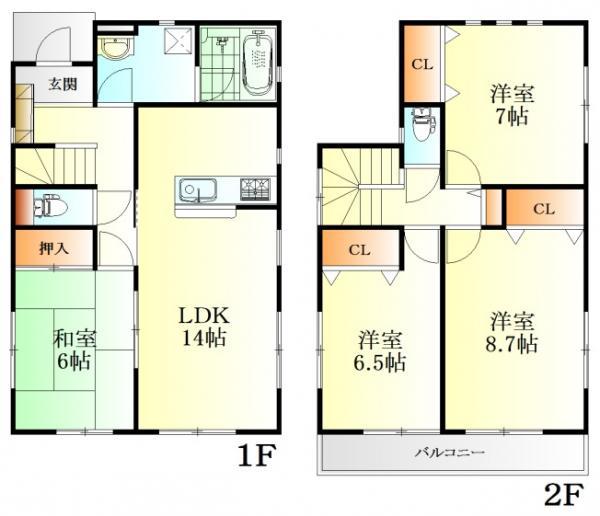 Floor plan. 22,900,000 yen, 4LDK, Land area 122.92 sq m , Building area 97.2 sq m