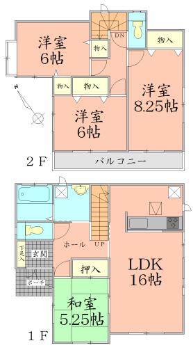 Floor plan. 28.8 million yen, 4LDK, Land area 128.09 sq m , Building area 101.01 sq m