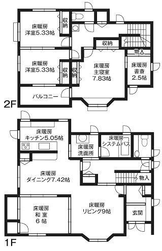 Floor plan. 33,500,000 yen, 4LDK+S, Land area 304.65 sq m , Building area 127.52 sq m