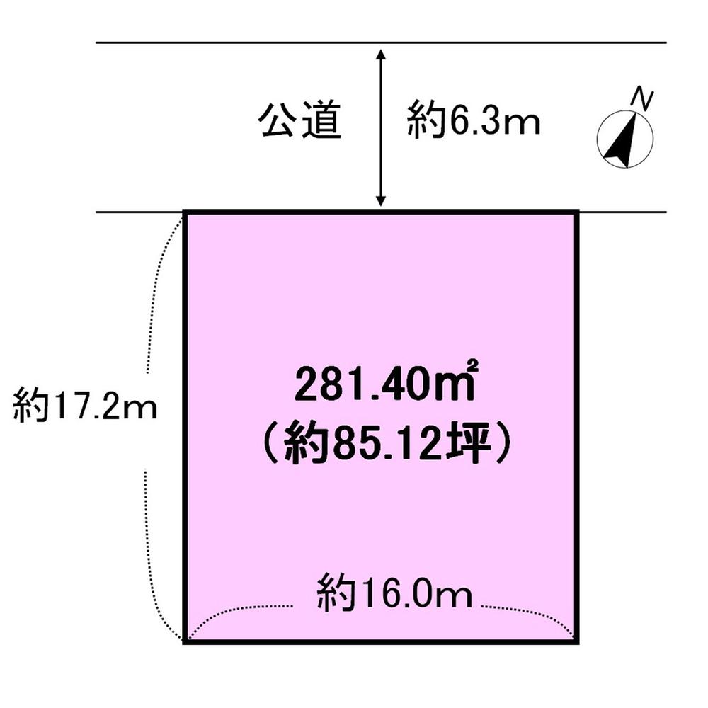 Compartment figure. Land price 22,800,000 yen, Land area 281.4 sq m