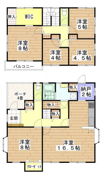Floor plan. 22,900,000 yen, 5LDK+S, Land area 211.35 sq m , Building area 124.52 sq m