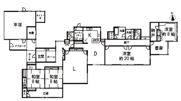 Floor plan. 170 million yen, 4LDK + S (storeroom), Land area 1,697.65 sq m , Building area 233.62 sq m