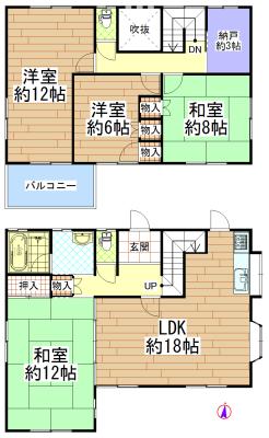 Floor plan. 29,700,000 yen, 4LDK+S, Land area 274.7 sq m , Building area 130.83 sq m