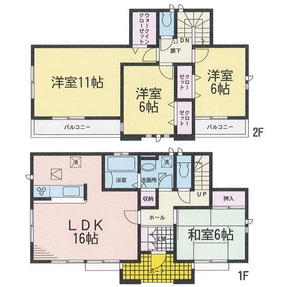 Floor plan. 24,800,000 yen, 4LDK, Land area 235.77 sq m , Building area 105.99 sq m