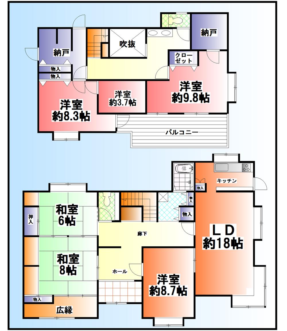 Floor plan. 36,800,000 yen, 6LDK, Land area 251.23 sq m , Building area 193.15 sq m
