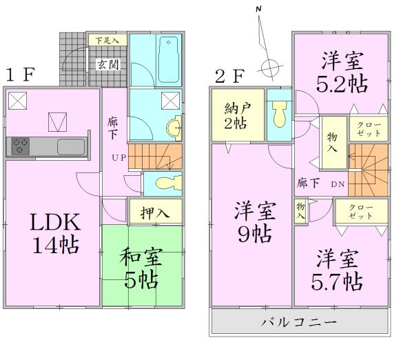 Floor plan. 23,900,000 yen, 4LDK + S (storeroom), Land area 149.79 sq m , Building area 95.17 sq m
