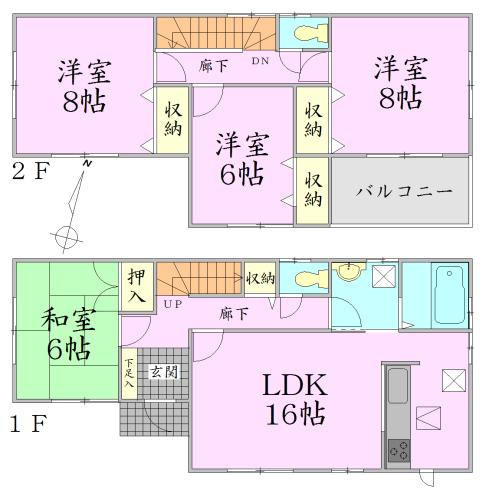 Floor plan. 32 million yen, 4LDK, Land area 132.45 sq m , Building area 105.99 sq m