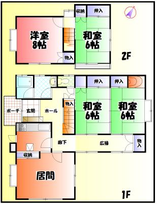 Floor plan. 25,800,000 yen, 5K, Land area 300.18 sq m , Building area 104.2 sq m