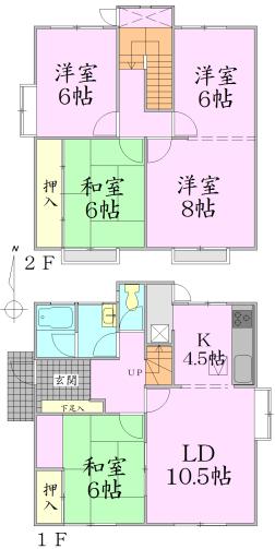Floor plan. 26.5 million yen, 5LDK, Land area 199.88 sq m , Building area 109.59 sq m