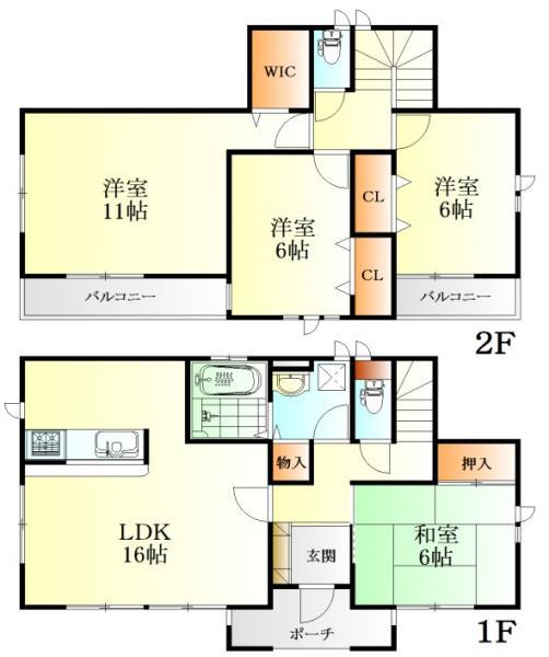 Floor plan. 26,800,000 yen, 4LDK, Land area 235.77 sq m , Building area 105.99 sq m
