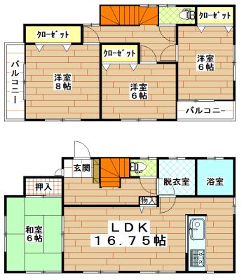 Floor plan. 30.5 million yen, 4LDK, Land area 151.69 sq m , Building area 105.16 sq m