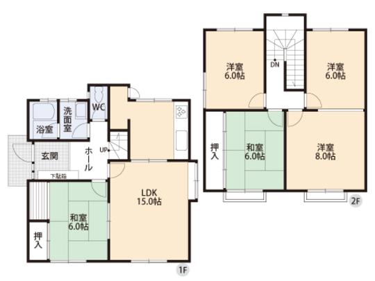 Floor plan. 26.5 million yen, 5LDK, Land area 199.88 sq m , Building area 109.59 sq m floor plan
