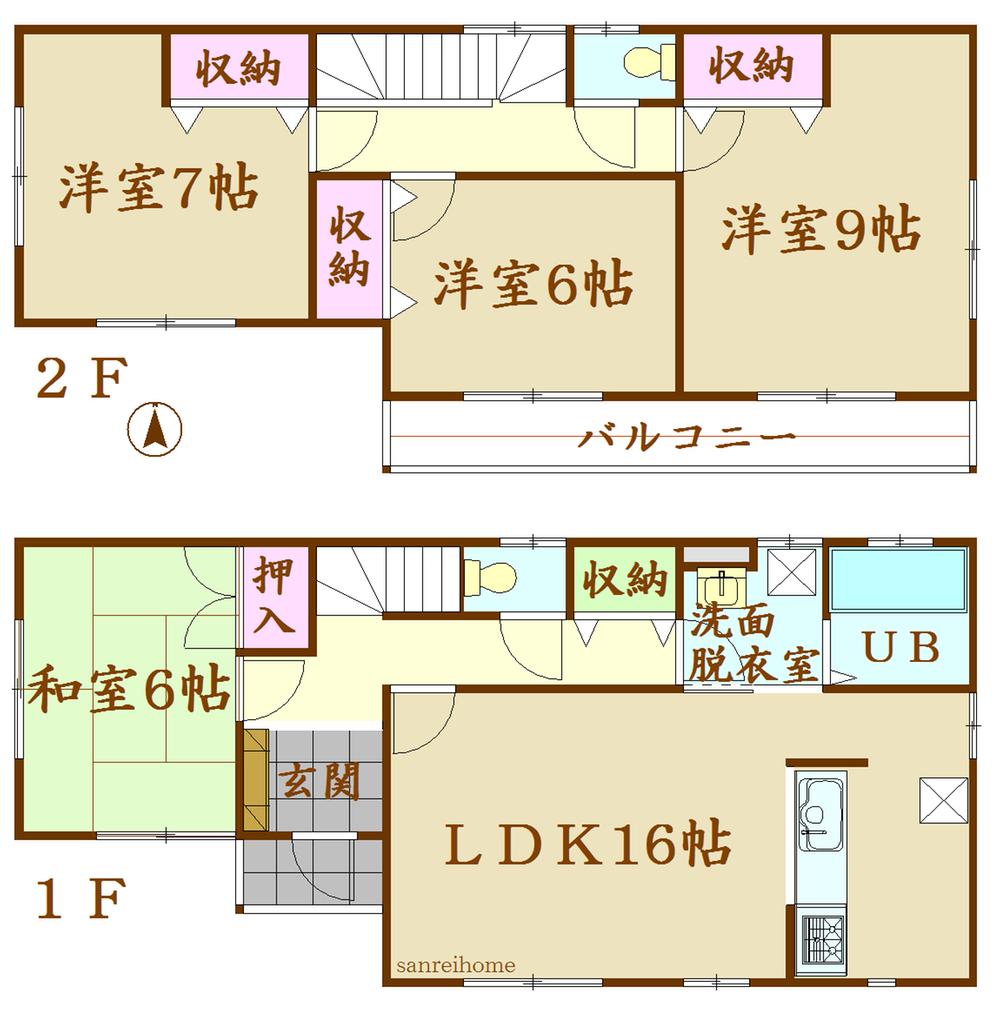 Floor plan. 21.9 million yen, 4LDK, Land area 210.12 sq m , Building area 105.99 sq m