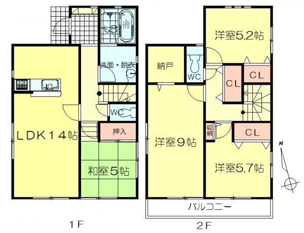 Floor plan. 23,900,000 yen, 4LDK, Land area 149.79 sq m , Building area 95.17 sq m