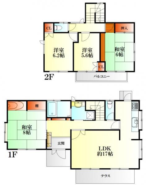 Floor plan. 24,800,000 yen, 4LDK, Land area 209.61 sq m , Building area 110.13 sq m