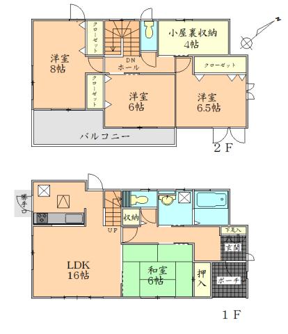 Floor plan. 27,800,000 yen, 4LDK + S (storeroom), Land area 172.93 sq m , Building area 103.91 sq m
