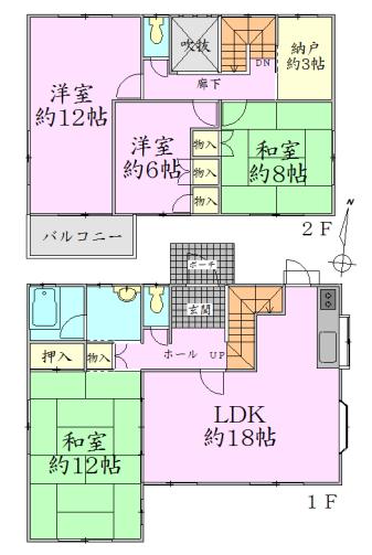 Floor plan. 31,800,000 yen, 4LDK + S (storeroom), Land area 274.7 sq m , Building area 130.83 sq m