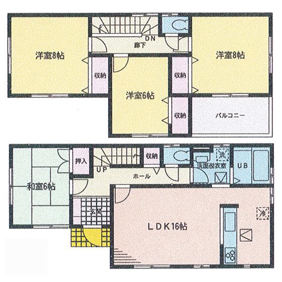 Floor plan. (1 Building), Price 32 million yen, 4LDK, Land area 132.45 sq m , Building area 105.99 sq m